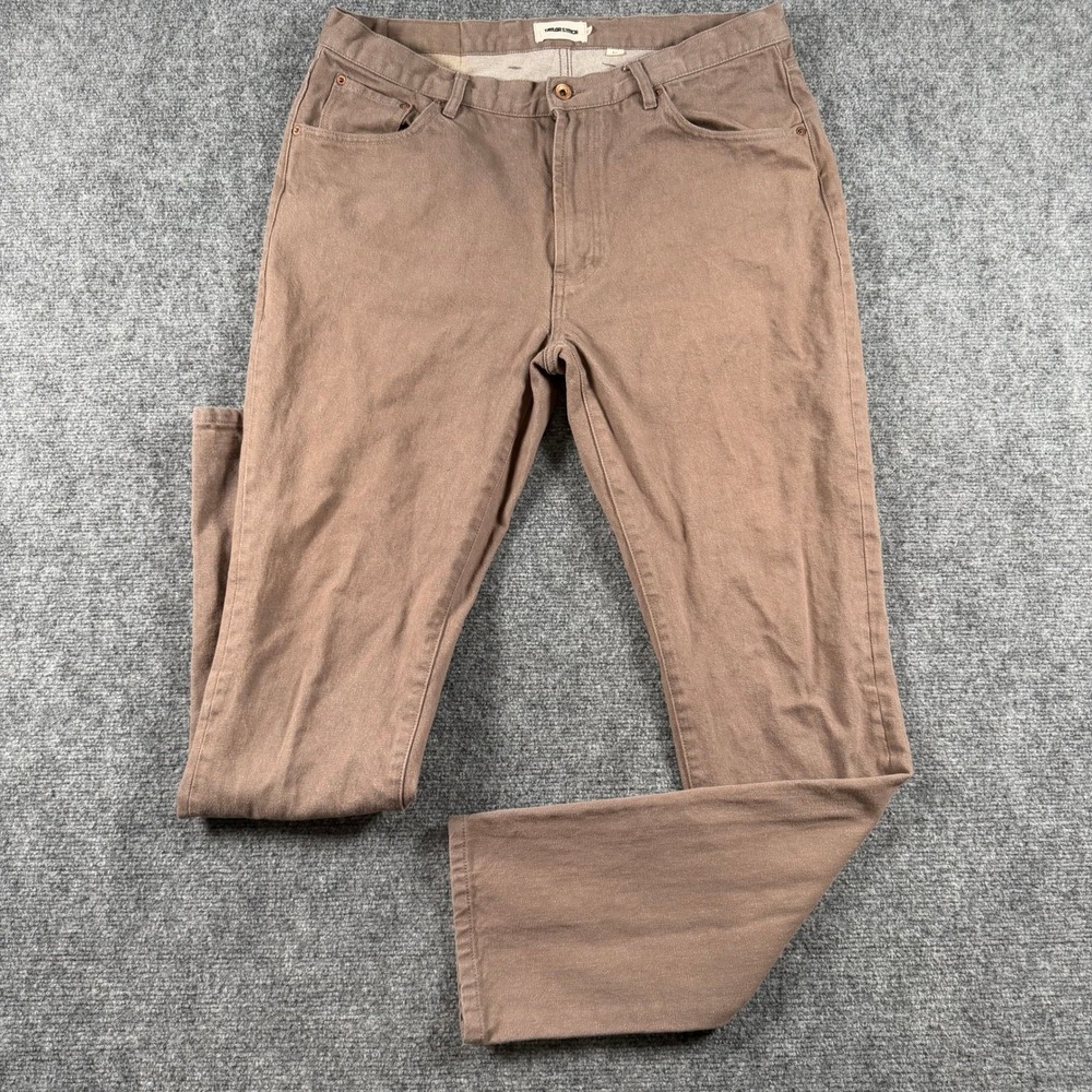 Taylor Stitch Slim Fit Pants Mens 35 Brown Organic Cotton 5-Pocket Trousers
